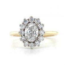 Load image into Gallery viewer, 18ct White & Yellow Gold, 1.17tcw E/G SI1 Mined Diamond Cluster Ring