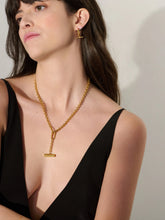 Load image into Gallery viewer, Statement 'Y' Chain with Large T-Bar, Goldplate