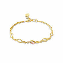 Load image into Gallery viewer, Past Present Future® Multi-Link Bracelet with Diamond, 9ct yellow Gold & Welsh Gold