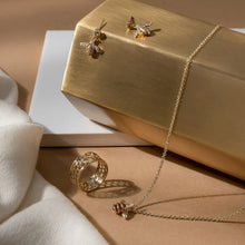 Load image into Gallery viewer, Nature's Wonder Honey Bee Pendant with Citrine, 9ct Yellow Gold & Welsh Gold