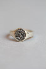 Load image into Gallery viewer, University of Kent small oxidized signet ring, Sterling Silver