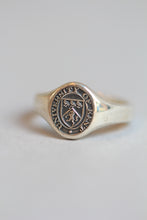Load image into Gallery viewer, University of Kent small oxidized signet ring, Sterling Silver