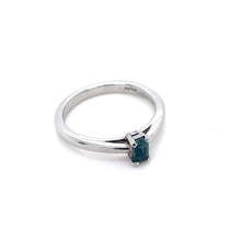 Load image into Gallery viewer, Platinum, 0.42ct Emerald-Cut Green Sapphire Ring