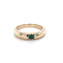 Load image into Gallery viewer, 9ct Yellow Gold, Star-Set Emerald Ring