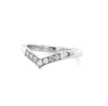 Load image into Gallery viewer, Platinum, 0.28tcw Diamond Wishbone Wedding Ring