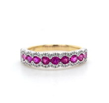 Load image into Gallery viewer, 18ct White & Yellow Gold, 0.78tcw Ruby & Diamond Eternity Ring