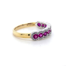 Load image into Gallery viewer, 18ct White & Yellow Gold, 0.78tcw Ruby & Diamond Eternity Ring