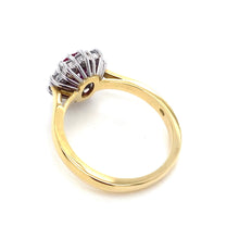 Load image into Gallery viewer, 18ct Yellow & White Gold, 0.68ct Ruby & Diamond Cluster Ring