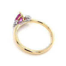 Load image into Gallery viewer, 18ct Yellow Gold, 0.96ct Pink Sapphire & Diamond Trilogy Ring