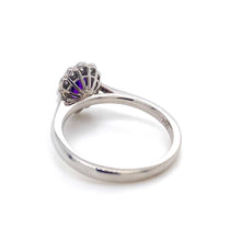 Load image into Gallery viewer, 18ct White Gold, 0.46ct Purple Sapphire & Diamond Daisy Cluster Ring