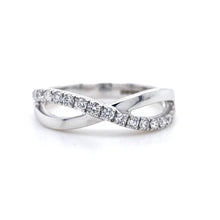 Load image into Gallery viewer, 18ct White Gold, 0.55tcw Diamond Crossover Eternity Ring