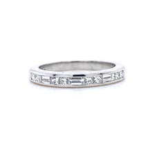 Load image into Gallery viewer, 18ct White Gold, 0.51tcw Princess & Baguette-Cut Diamond Eternity Ring