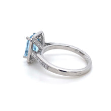 Load image into Gallery viewer, 18ct White Gold, 1.55ct Aquamarine & Diamond Ring