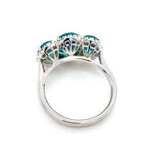 Load image into Gallery viewer, 18ct White Gold, 3.47ct Tourmaline & Diamond Trilogy Cluster Ring