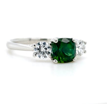 Load image into Gallery viewer, Platinum, 1.04ct Namibian Tourmaline & Diamond Trilogy Ring