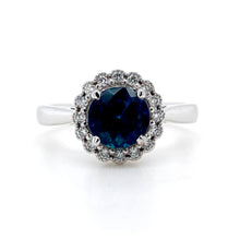 Load image into Gallery viewer, 18ct White Gold, 1.11ct Tourmaline & Diamond Cluster Ring