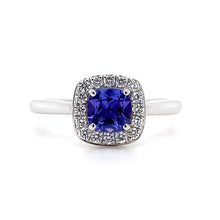 Load image into Gallery viewer, 18ct White Gold, 0.53ct Tanzanite & Diamond Cluster