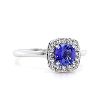 Load image into Gallery viewer, 18ct White Gold, 0.53ct Tanzanite & Diamond Cluster