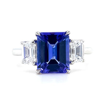 Load image into Gallery viewer, Platinum, 2.50ct Tanzanite & Diamond Trilogy Ring