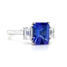 Load image into Gallery viewer, Platinum, 2.50ct Tanzanite & Diamond Trilogy Ring