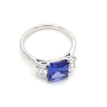 Load image into Gallery viewer, Platinum, 2.50ct Tanzanite & Diamond Trilogy Ring
