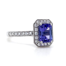 Load image into Gallery viewer, 18ct White Gold, 1.15ct Tanzanite & Diamond Cluster Ring