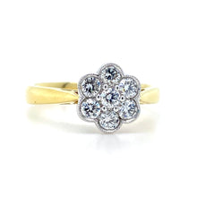 Load image into Gallery viewer, 18ct Yellow & White Gold, 0.50ct G Si1 Diamond Cluster Ring