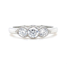 Load image into Gallery viewer, Platinum, 0.56ct Mined Diamond Trilogy Ring
