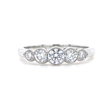 Load image into Gallery viewer, Platinum, 0.62ct Mined Diamond Five-Stone Ring