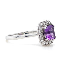Load image into Gallery viewer, 18ct White Gold, 0.98ct Amethyst & Diamond Ring