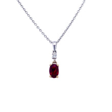 Load image into Gallery viewer, 9ct White & Yellow Gold, 0.63ct Ruby & Diamond Pendant