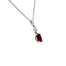 Load image into Gallery viewer, 9ct White & Yellow Gold, 0.63ct Ruby & Diamond Pendant