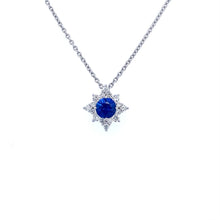 Load image into Gallery viewer, 18ct White Gold, 0.42ct Sapphire & Diamond 'Star' Cluster Pendant