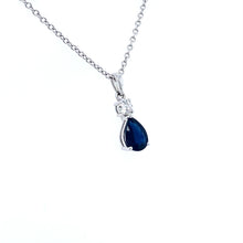 Load image into Gallery viewer, 18ct White Gold, 0.82ct Sapphire and Diamond Pendant