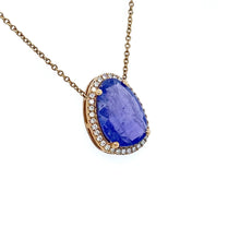 Load image into Gallery viewer, 9ct Yellow Gold, 4.95ct Tanzanite & Diamond Pendant