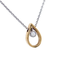 Load image into Gallery viewer, 9ct Yellow & White Gold Diamond, Diamond Pear Cut-Out Pendant