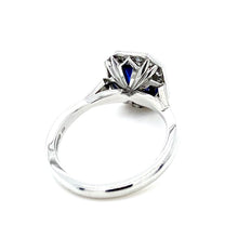 Load image into Gallery viewer, Platinum, 1.37ct Sapphire & Diamond Cluster Ring