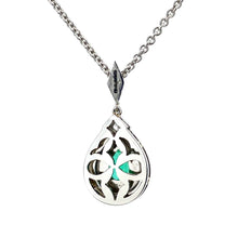 Load image into Gallery viewer, Platinum & 18ct Yellow Gold, 0.43ct Emerald & Diamond Cluster Pendant