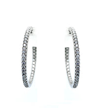 Load image into Gallery viewer, 18ct White Gold, 0.93ct Diamond Hoop Earrings