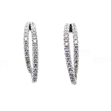 Load image into Gallery viewer, 18ct White Gold, 0.55ct Diamond Double Hoop Earrings