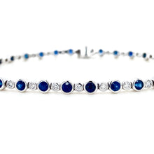 Load image into Gallery viewer, 18ct White Gold, 3.19ct Sapphire & 0.60ct Diamond Bracelet