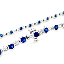 Load image into Gallery viewer, 18ct White Gold, 3.19ct Sapphire & 0.60ct Diamond Bracelet