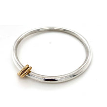 Load image into Gallery viewer, Sterling Silver & 9ct Yellow Gold Solid Bangle