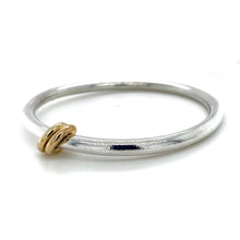 Load image into Gallery viewer, Sterling Silver & 9ct Yellow Gold Solid Bangle
