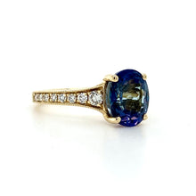 Load image into Gallery viewer, 18ct Yellow Gold, 2.45ct Bi-colour Tanzanite & Diamond Ring