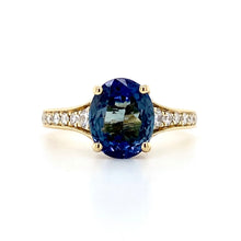 Load image into Gallery viewer, 18ct Yellow Gold, 2.45ct Bi-colour Tanzanite & Diamond Ring