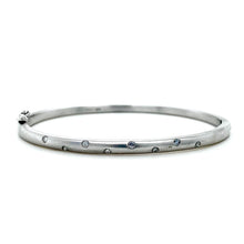 Load image into Gallery viewer, 18ct White Gold, 0.16ct Diamond Hinged Bangle