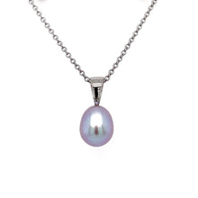Load image into Gallery viewer, 9ct White Gold, Grey Pearl Pendant