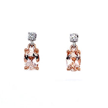 Load image into Gallery viewer, 18ct Red Gold & 18ct White Gold, 0.80tcw Morganite & Diamond Earrings