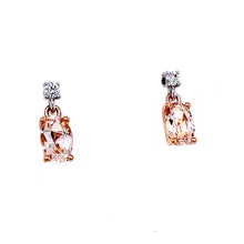 Load image into Gallery viewer, 18ct Red Gold & 18ct White Gold, 0.80tcw Morganite & Diamond Earrings